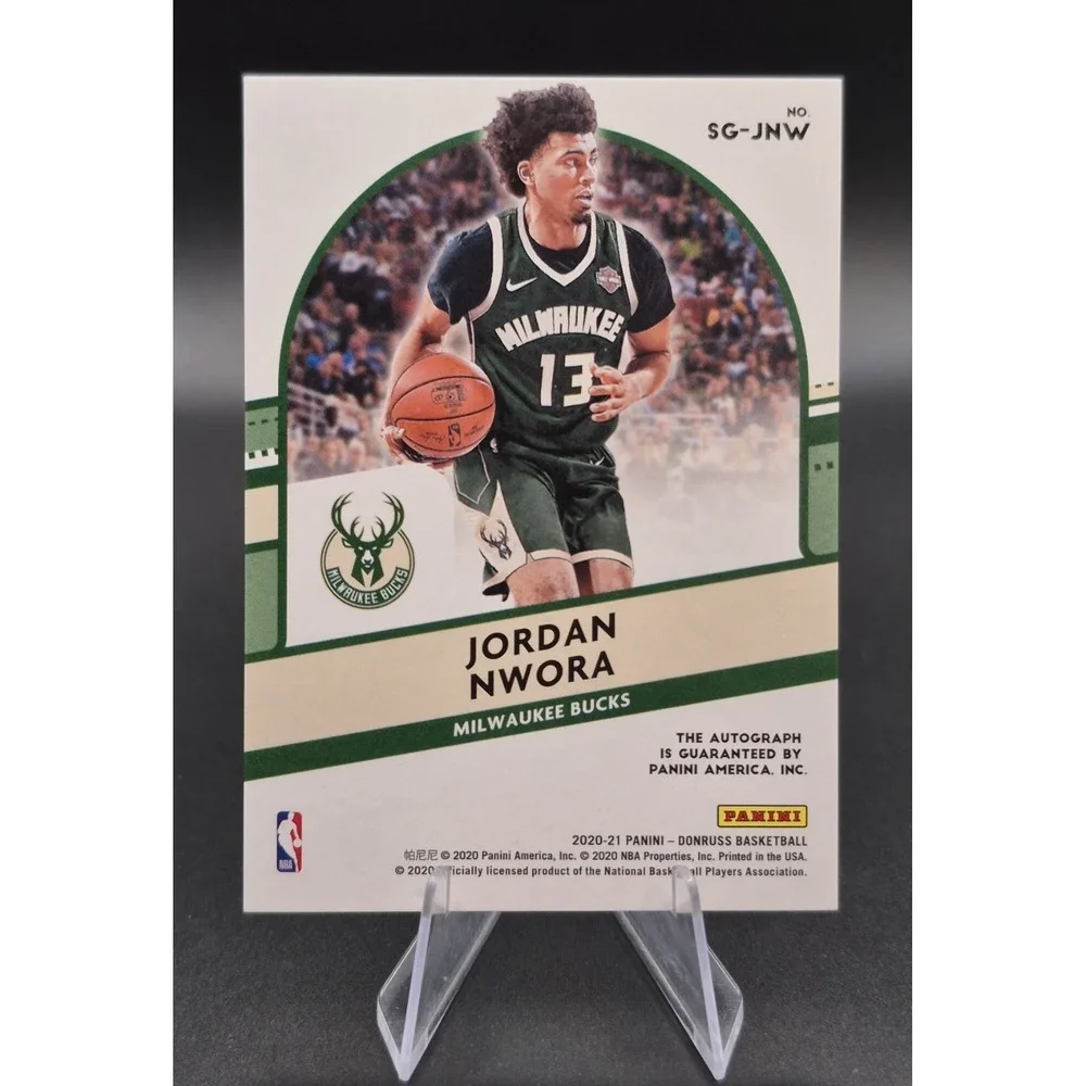 2020-21 Panini Donruss Jordan Nwora #SG-JNW Rookie Signature Series Holo (RC,AU)